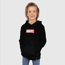Толстовка детская хлопковая Marvel logo, цвет: черный — фото 2