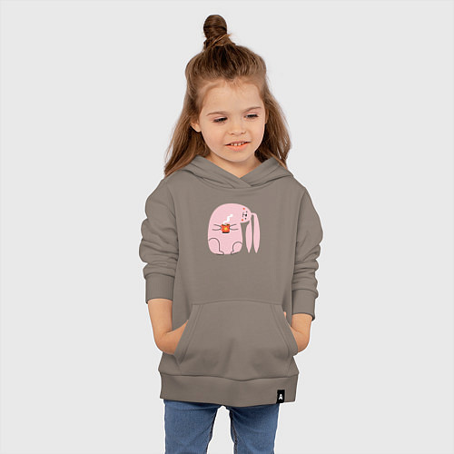 Детская толстовка-худи Милый зайка / Утренний латте – фото 4