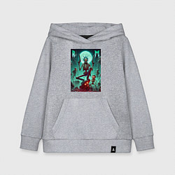 Толстовка детская хлопковая Скелет Рика с двумя пистолетами и Морти, цвет: меланж