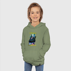 Толстовка детская хлопковая Rebecca - edge runners, цвет: авокадо — фото 2