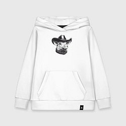 Толстовка детская хлопковая Ковбой свинья, цвет: белый