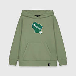 Толстовка детская хлопковая Bucks team, цвет: авокадо