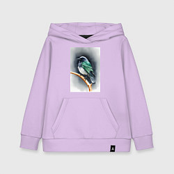 Толстовка детская хлопковая Птичка на ветке, цвет: лаванда