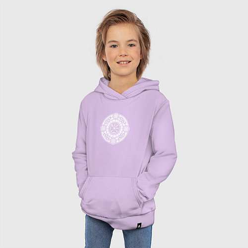 Детская толстовка-худи Компас вегвизир и узлы защиты воина / Лаванда – фото 3