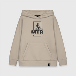 Толстовка детская хлопковая Горный велосипед, цвет: миндальный