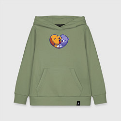 Толстовка детская хлопковая Dog cat love, цвет: авокадо