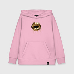 Толстовка детская хлопковая Золотые губы, цвет: светло-розовый
