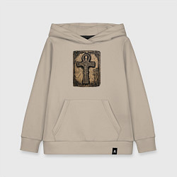 Толстовка детская хлопковая Египетский крест Анкх знак вечной жизни, цвет: миндальный