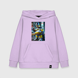 Толстовка детская хлопковая Бэтсимпсон купил в фастфуде картофель фри, цвет: лаванда