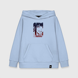 Толстовка детская хлопковая Улыбчивая девушка, цвет: мягкое небо
