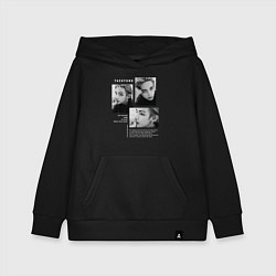 Толстовка детская хлопковая Taehyung bts black-white, цвет: черный