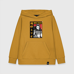 Толстовка детская хлопковая Моя геройская академия Mirio Togata, цвет: горчичный