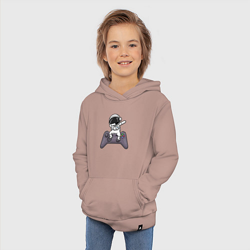 Детская толстовка-худи Space dab gamer / Пыльно-розовый – фото 3