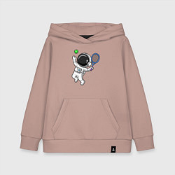 Толстовка детская хлопковая Космический теннис, цвет: пыльно-розовый