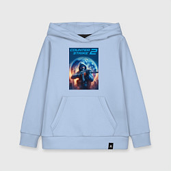 Толстовка детская хлопковая Counter Strike 2 - shooter, цвет: мягкое небо