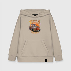 Толстовка детская хлопковая Ретро гараж и автомобиль Ford F, цвет: миндальный