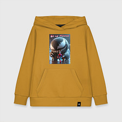 Толстовка детская хлопковая Мультяшные Веном и человек паук - мем, цвет: горчичный