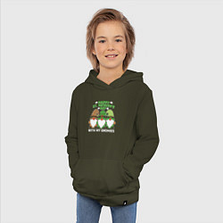Толстовка детская хлопковая Happy St Patricks day - dwarves, цвет: хаки — фото 2