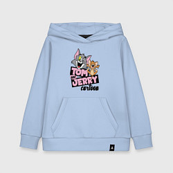 Толстовка детская хлопковая Tom and Jerry, цвет: мягкое небо