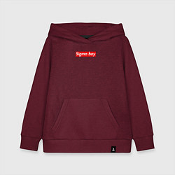 Толстовка детская хлопковая Сигма бой supreme style из песни мерч - тик-ток ме, цвет: меланж-бордовый