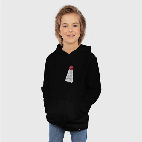 Детская толстовка-худи Печать космодесантника / Черный – фото 3