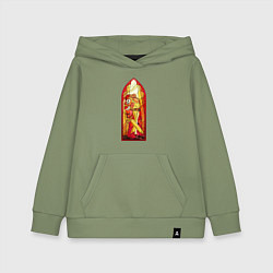 Толстовка детская хлопковая Космодесантник в арке, цвет: авокадо