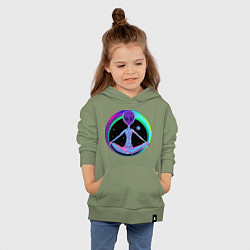Толстовка детская хлопковая Alien Peace, цвет: авокадо — фото 2