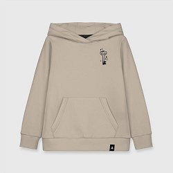 Толстовка детская хлопковая Ключ от сердца пара для замка, цвет: миндальный