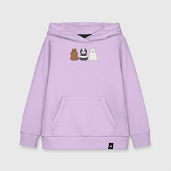 Толстовка детская хлопковая Три мишки, цвет: лаванда