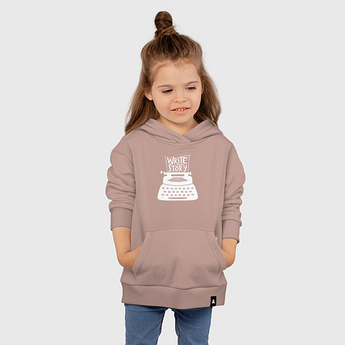 Детская толстовка-худи Напиши историю / Пыльно-розовый – фото 4