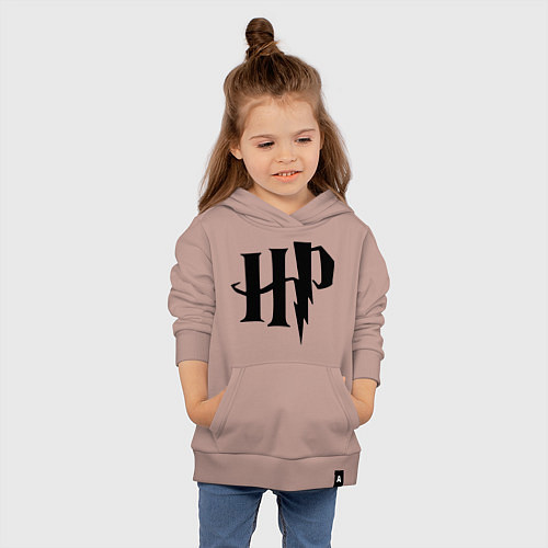 Детская толстовка-худи Гарри Поттер - логотип / Пыльно-розовый – фото 4