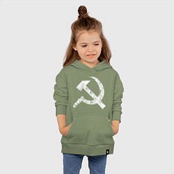 Толстовка детская хлопковая Серп и молот символ, цвет: авокадо — фото 2