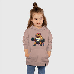Толстовка детская хлопковая Капибара жим, цвет: пыльно-розовый — фото 2