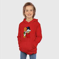 Толстовка детская хлопковая Duck tales - Scrooge bitcoin, цвет: красный — фото 2