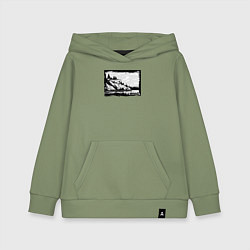 Толстовка детская хлопковая Дикие тропы и оффроад, цвет: авокадо