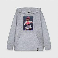 Толстовка детская хлопковая Дандадан: Момо фаербол, цвет: меланж