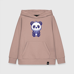 Толстовка детская хлопковая Геймер панда, цвет: пыльно-розовый