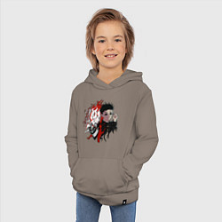 Толстовка детская хлопковая Дандадан: Окарун, цвет: утренний латте — фото 2