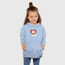 Толстовка детская хлопковая Кошкино сердечко, цвет: мягкое небо — фото 2