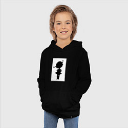 Толстовка детская хлопковая Силуэт поцелуй она - для пары, цвет: черный — фото 2