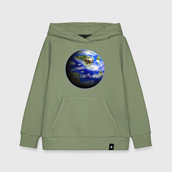 Толстовка детская хлопковая Голубая планета, цвет: авокадо