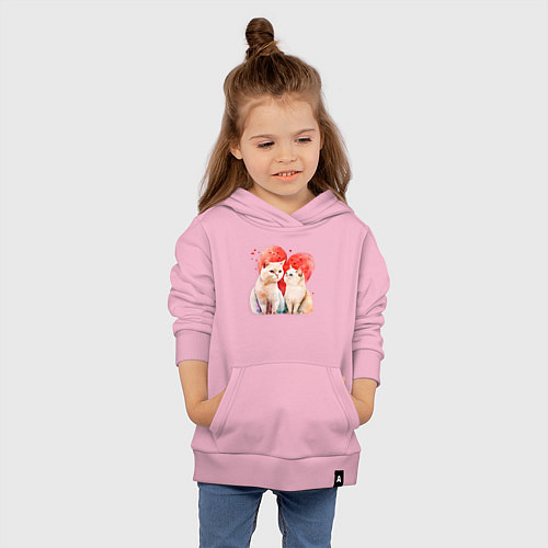 Детская толстовка-худи Любовь кошачья / Светло-розовый – фото 4