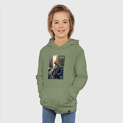 Толстовка детская хлопковая Леопард-модник житель Нью-Йорка, цвет: авокадо — фото 2