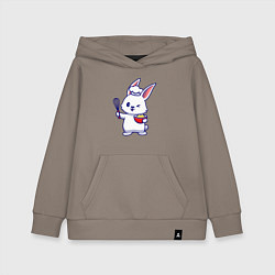 Толстовка детская хлопковая Зайка поварёнок, цвет: утренний латте