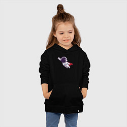 Толстовка детская хлопковая Космонавт супермен, цвет: черный — фото 2