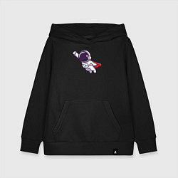 Толстовка детская хлопковая Космонавт супермен, цвет: черный