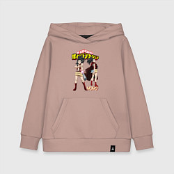 Толстовка детская хлопковая Моя Геройская академия Момо героиня, цвет: пыльно-розовый