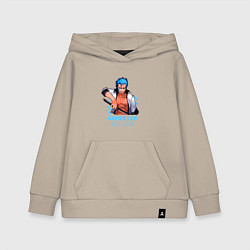 Толстовка детская хлопковая Блич Гриммджоу, цвет: миндальный