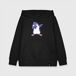 Толстовка детская хлопковая Dab penguin, цвет: черный