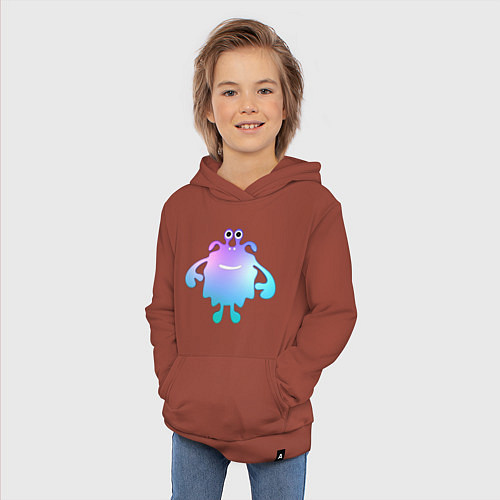 Детская толстовка-худи Monster cartoon blue purple / Кирпичный – фото 3